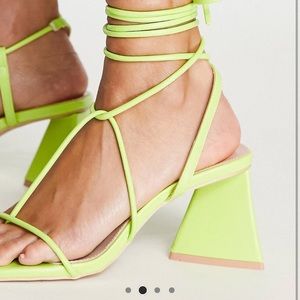 Green lace up heels